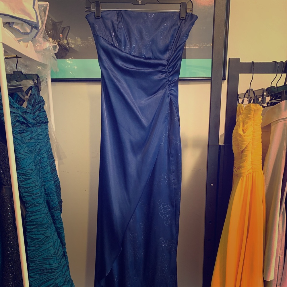 Strapless, Navy, Floor length dress
